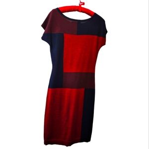 The Limited red/blue colorblock sheath, XS